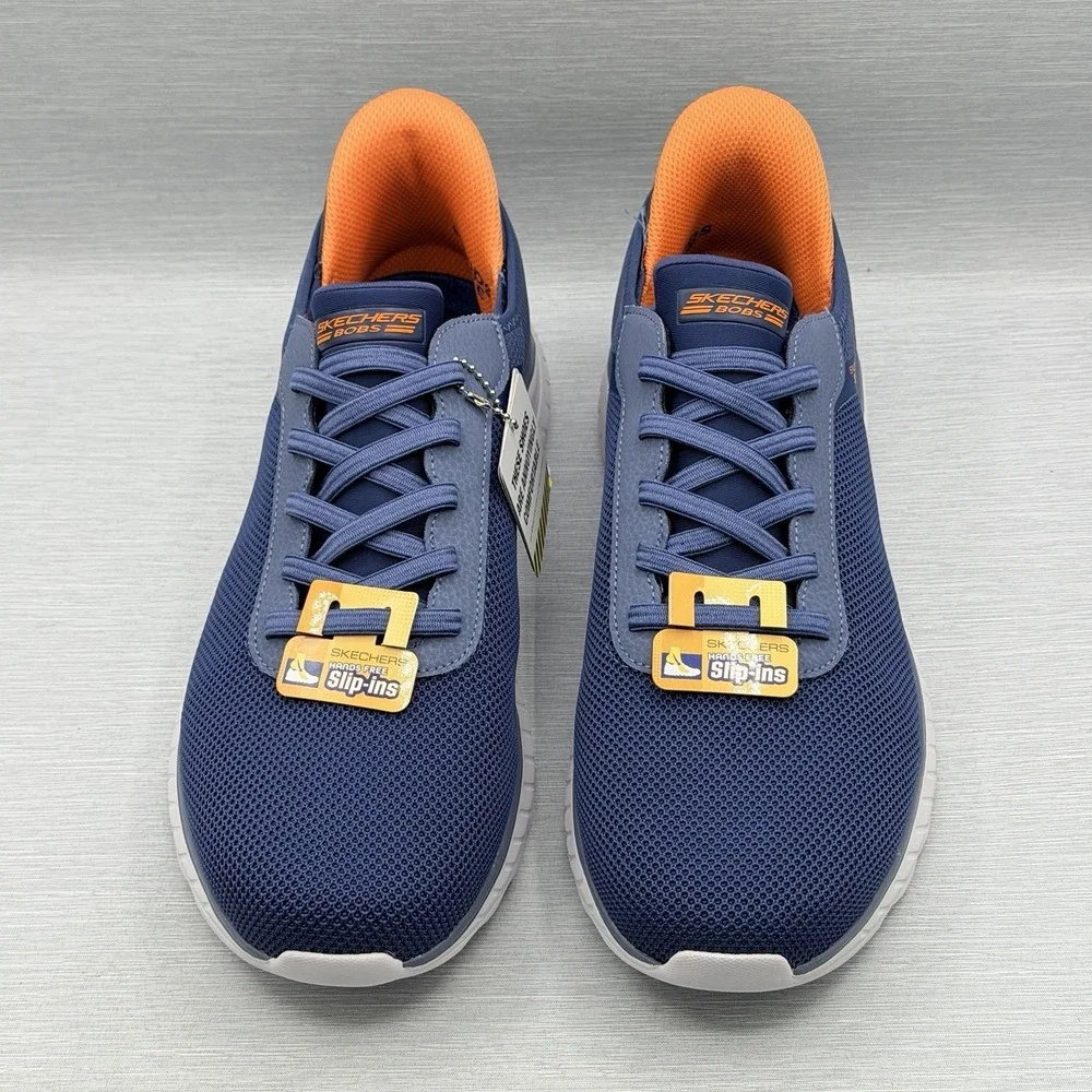 Skechers Slip Ins Men's 10 Sneakers Navy Blue Bobs Breathable Comfort 118311